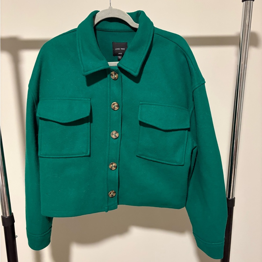 Love Tree Women's Vibrant Green Cropped Jacket size large